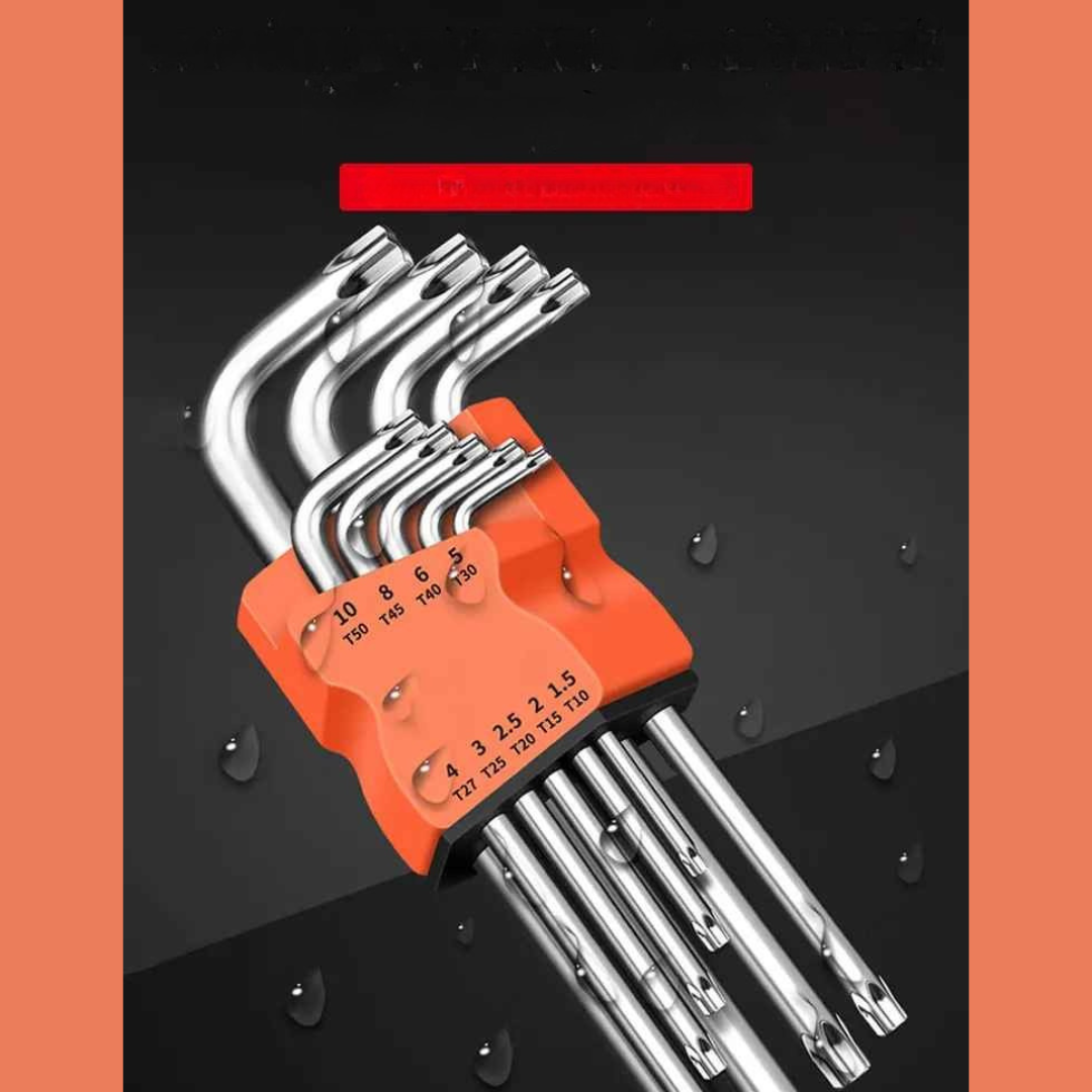 Kit Chave Torx Hexágono Hex 9 Peças - Tarkus