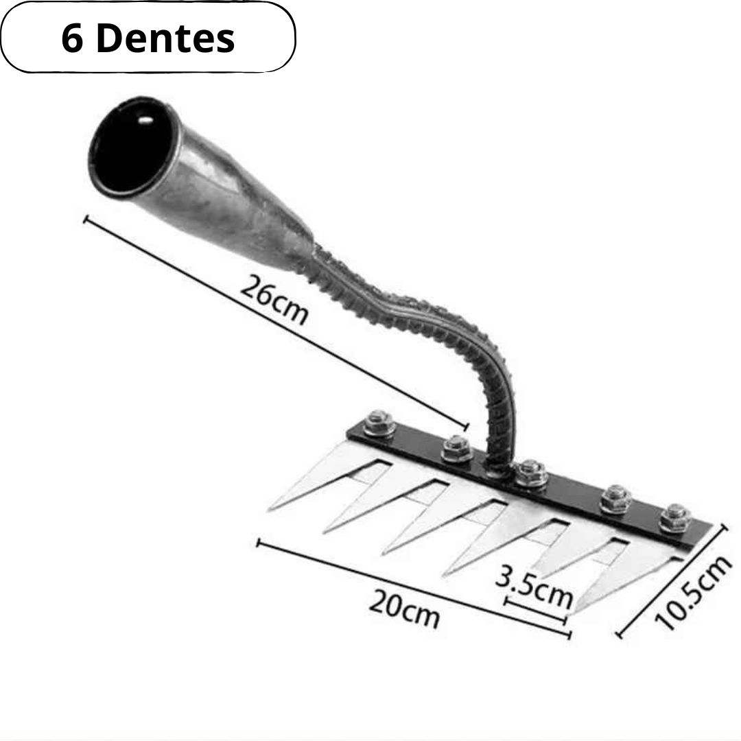 Rastelo de Aço Capina Agricola e Jardim de 5 6 7 8 Dentes - Henriqs