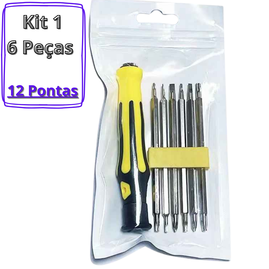 Kit Chave de Fenda, Philips, Torque em Cromo Vanádio 6 Peças - Hexar