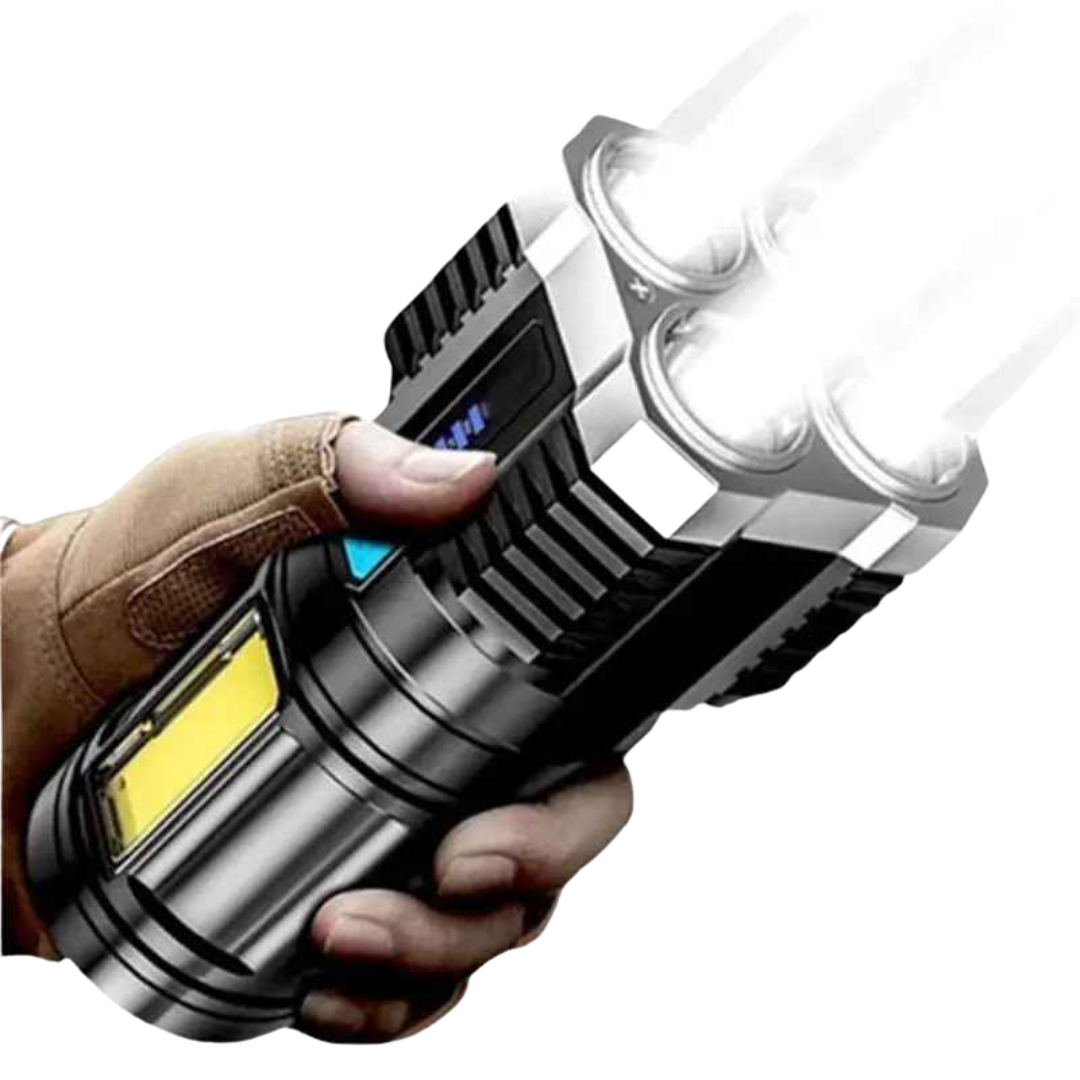 Lanterna com 4 LEDs Usb Recarregável, Alta Potência - Vectro