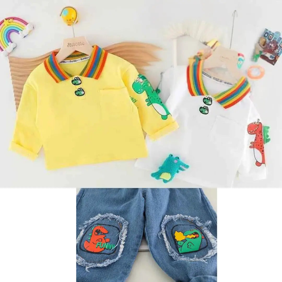 Kit Conjunto Moda Casual Camiseta + Calças 2 peças - ArcoIris