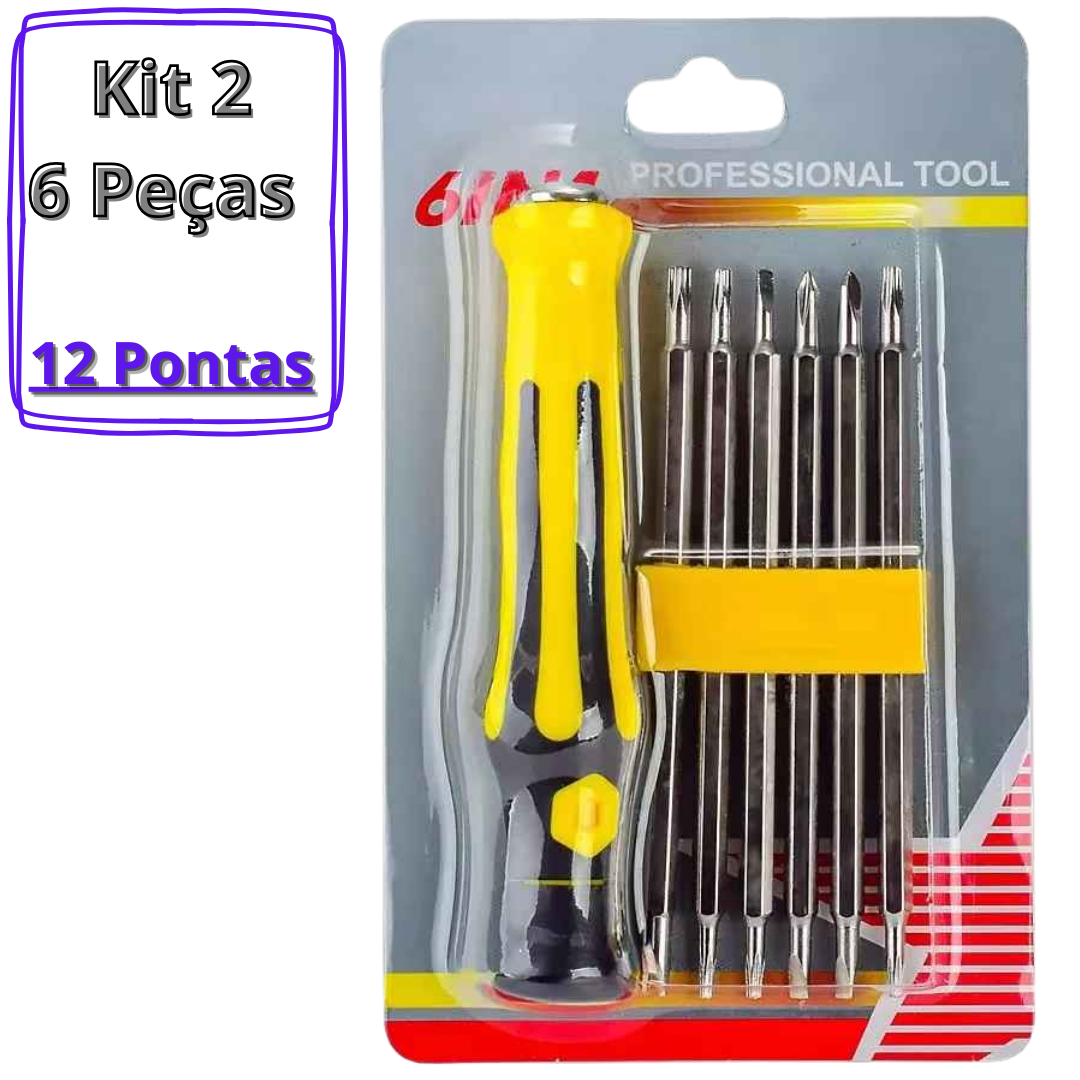 Kit Chave de Fenda, Philips, Torque em Cromo Vanádio 6 Peças - Hexar