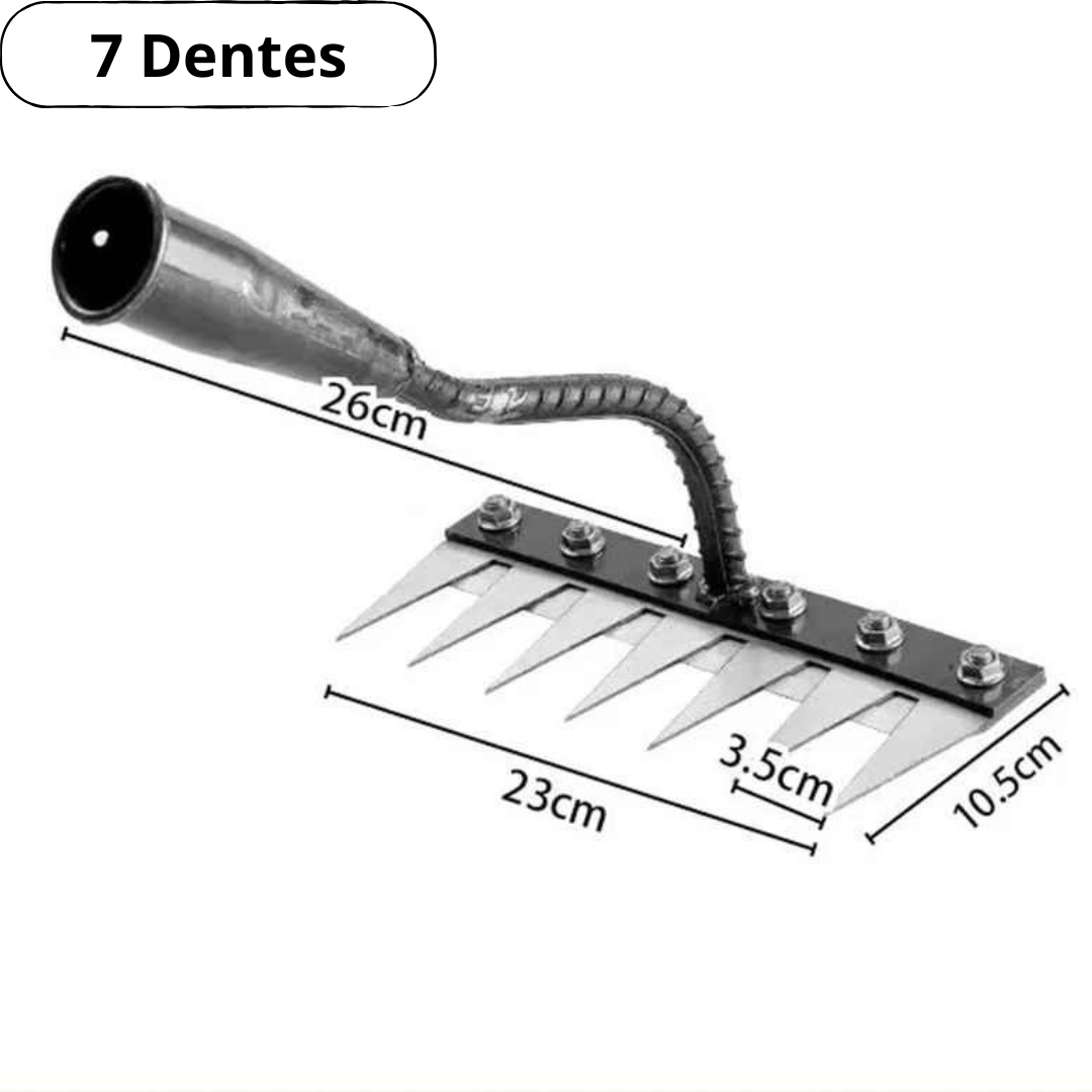 Rastelo de Aço Capina Agricola e Jardim de 5 6 7 8 Dentes - Henriqs