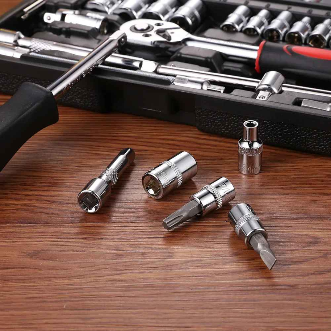 kit de Ferramentas Soquetes, Chave de Fenda, Philips, Torque, Allen com 46 Peças - Drakkar
