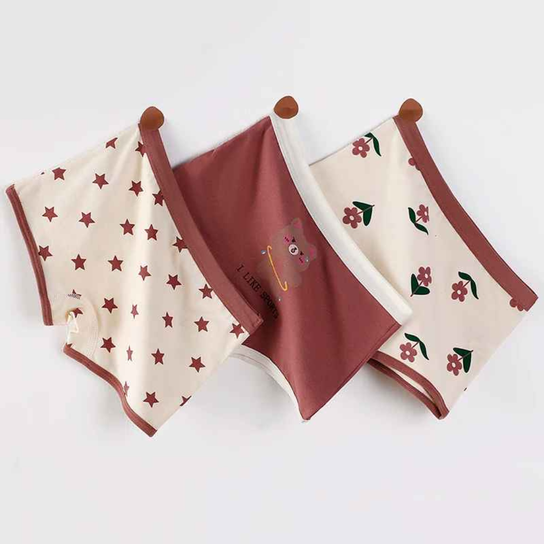 Kit Calcinha Crianças Floral 3 Peças - Cabintima