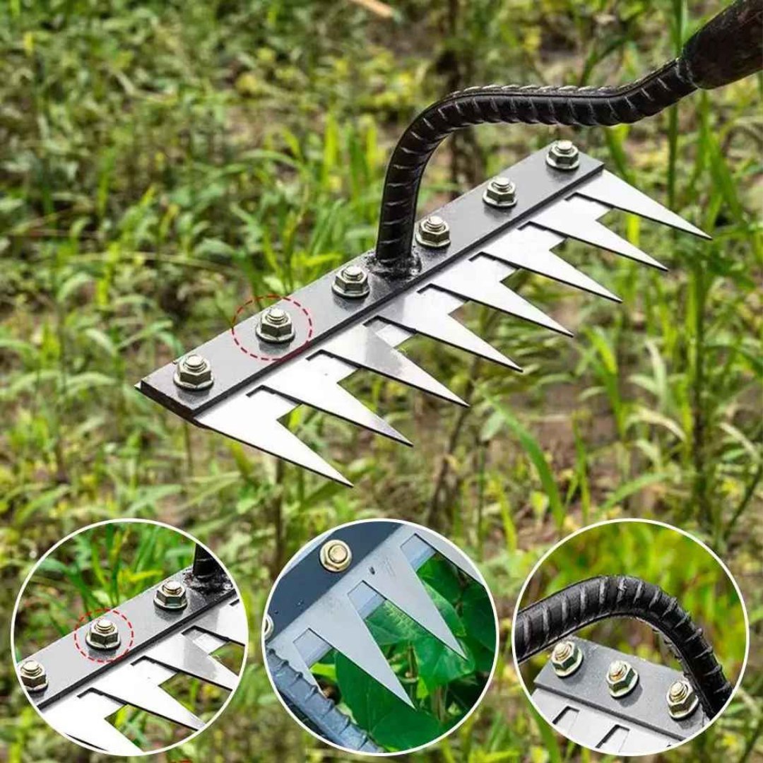 Rastelo de Aço Capina Agricola e Jardim de 5 6 7 8 Dentes - Henriqs