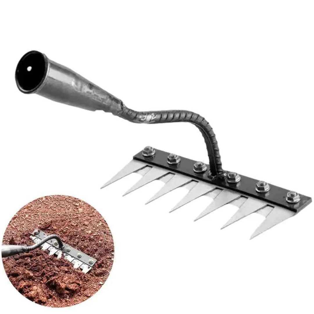 Rastelo de Aço Capina Agricola e Jardim de 5 6 7 8 Dentes - Henriqs