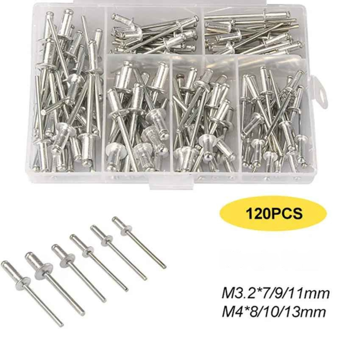 Kit Rebitador pop com 120 Peças Rebites - KitPop