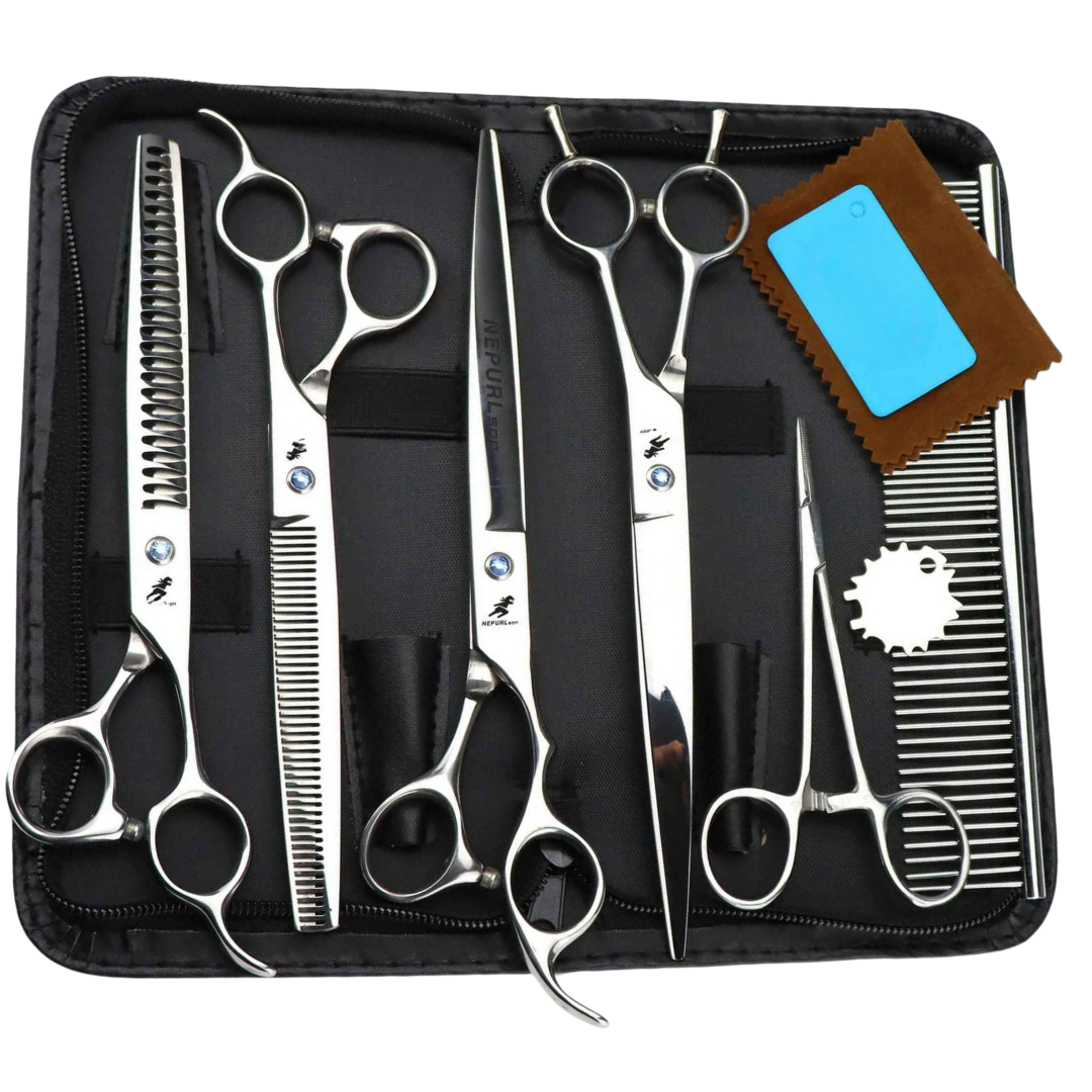 Kit Tesoura de Corte Cabelo e Tosa de Cães - Bidus
