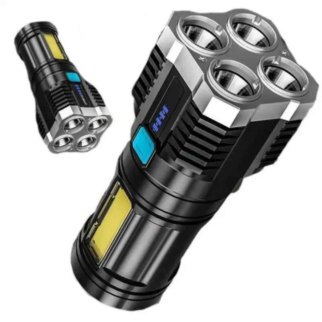 Lanterna com 4 LEDs Usb Recarregável, Alta Potência - Vectro
