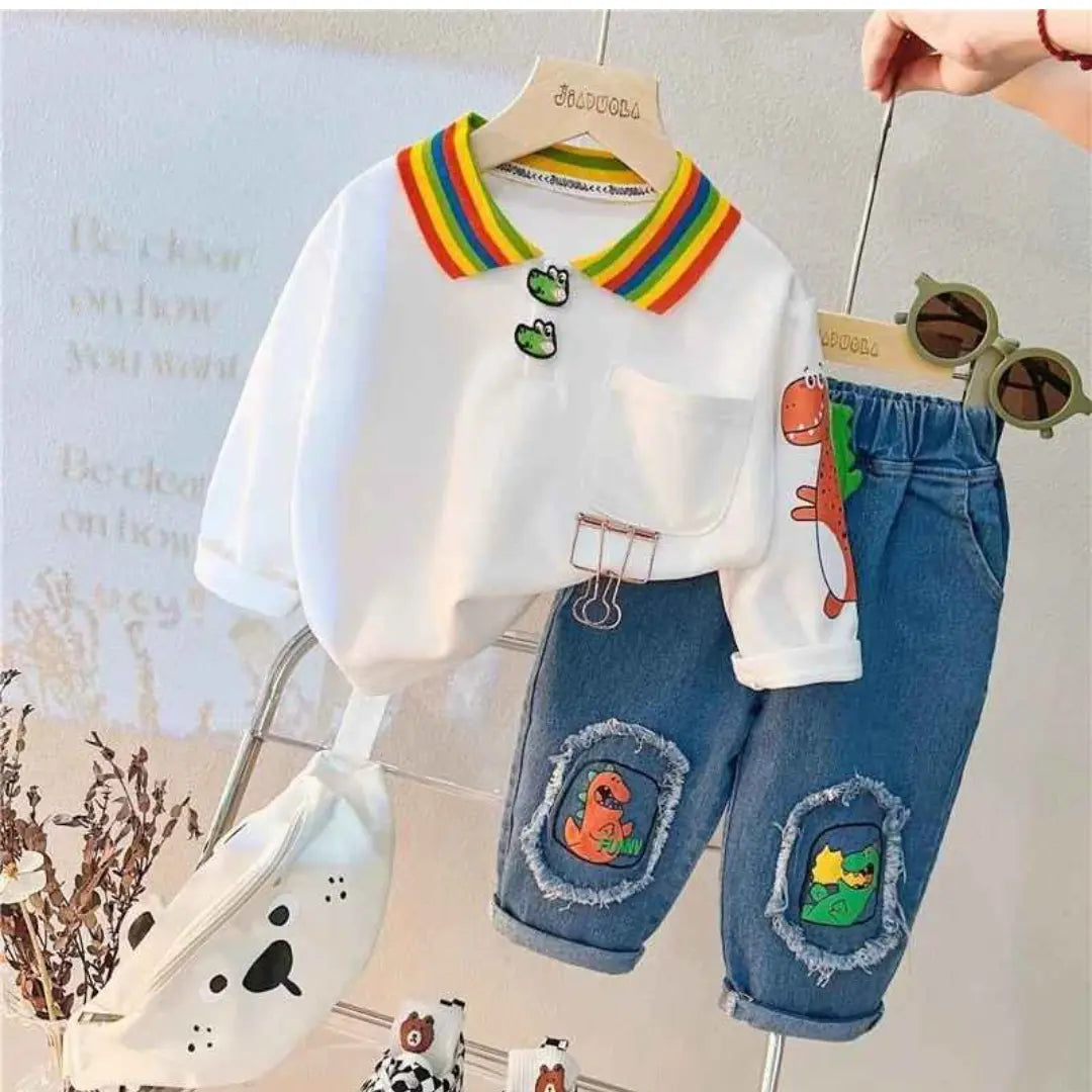 Kit Conjunto Moda Casual Camiseta + Calças 2 peças - ArcoIris