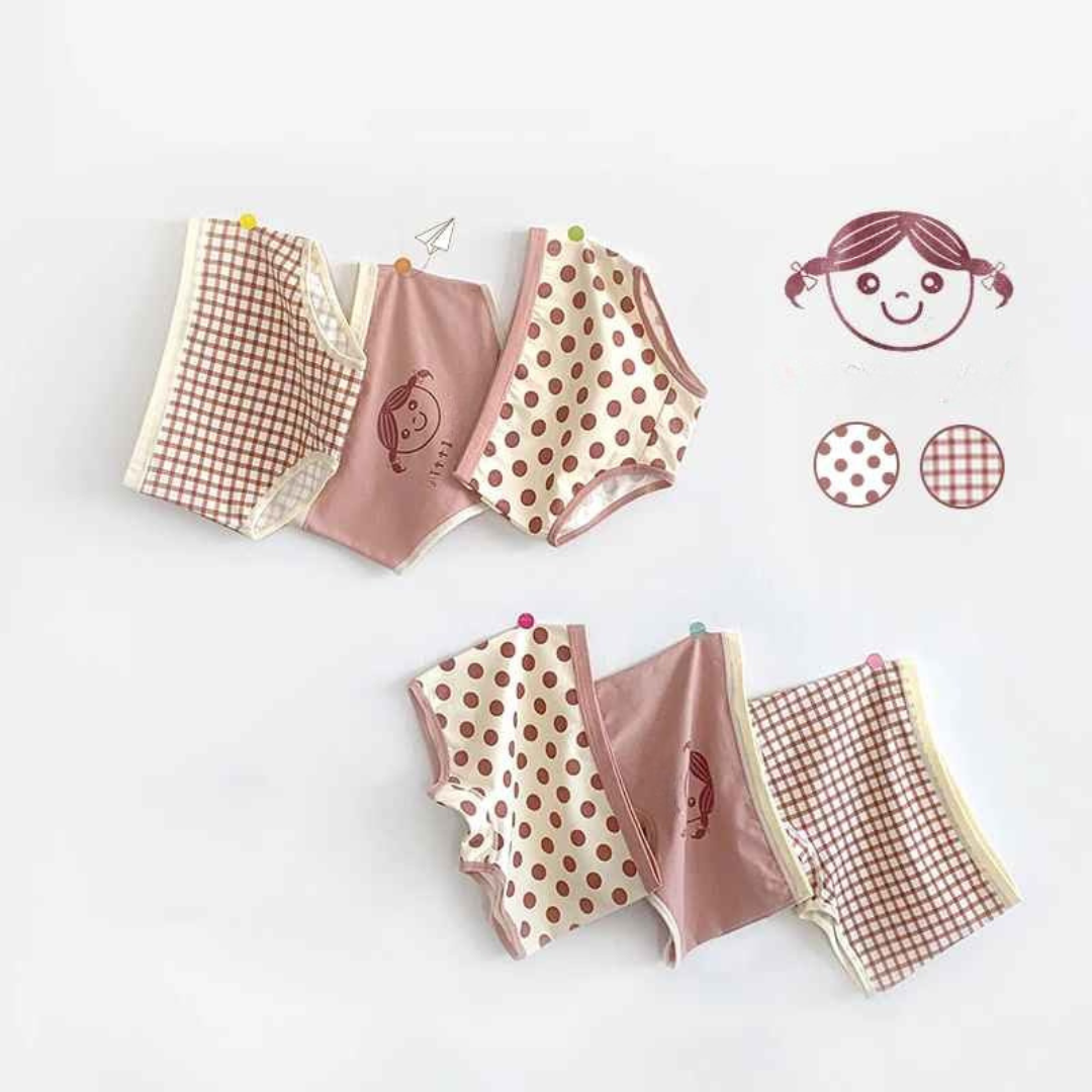 Kit Calcinha Crianças Floral 3 Peças - Cabintima