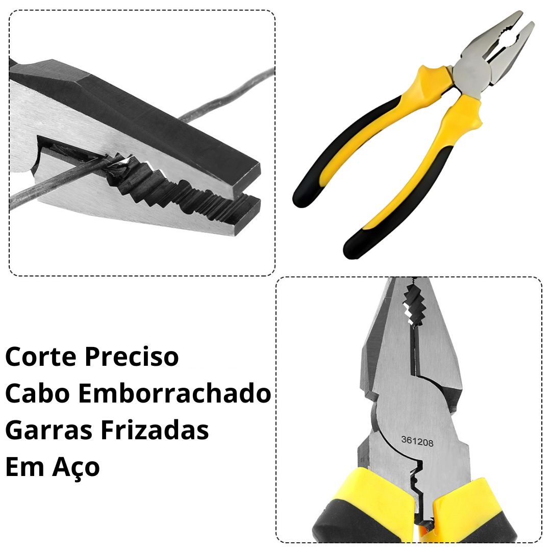 Alicate Universal Profissional Aço Emborrachado Uso Geral Jhony
