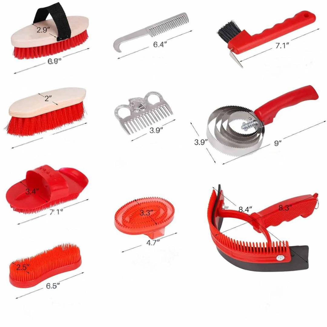 Kit Ferramentas para Limpeza de Cavalos - Kithorse