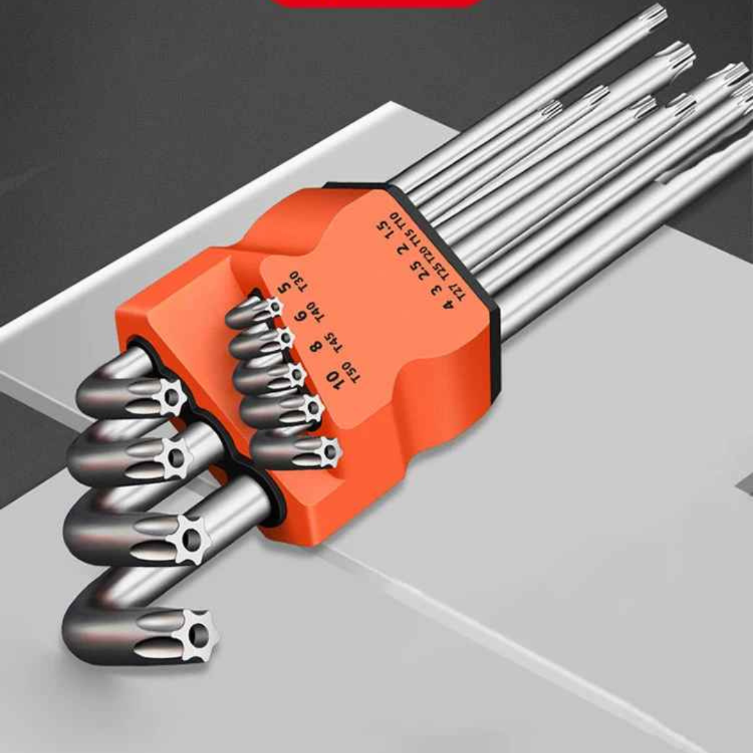 Kit Chave Torx Hexágono Hex 9 Peças - Tarkus