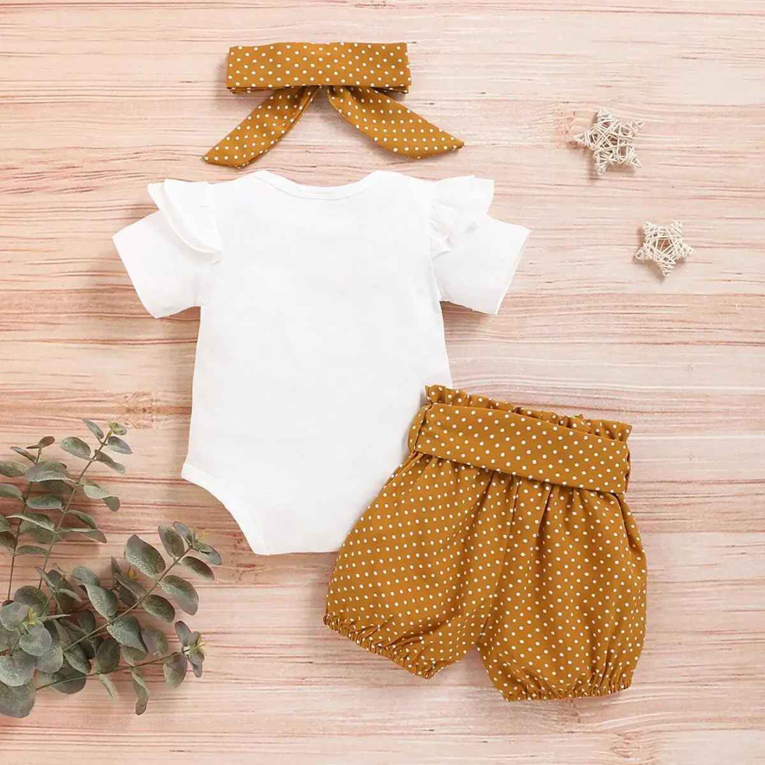 Conjunto Body com Cintura Elástica com Nó de Laço, 3 Peças - Lunelle