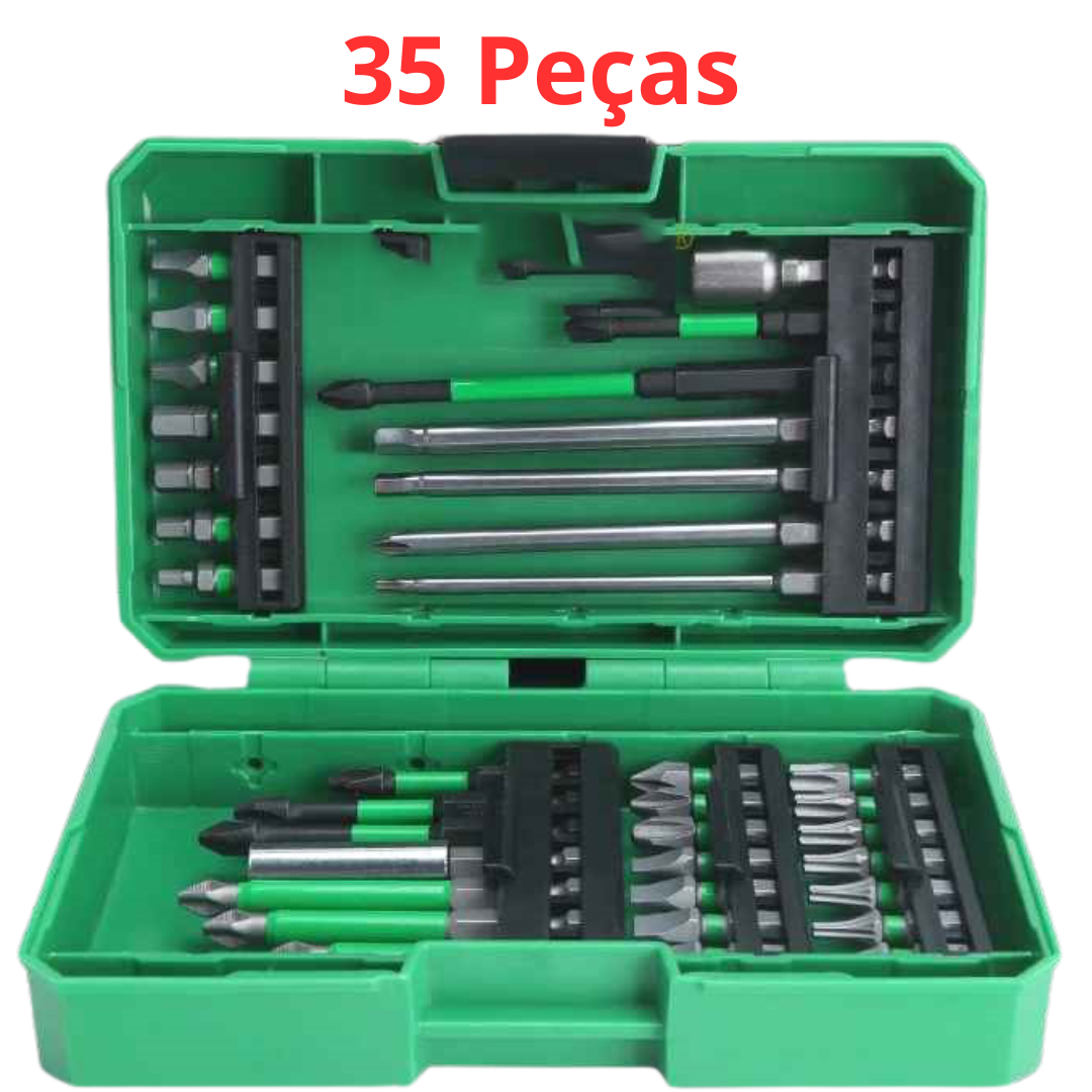 Kit Chaves Fenda, Philips e Soquetes com Estojo 35 Peças - AnglePro