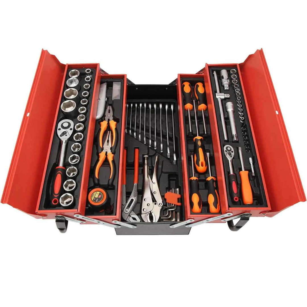 Kit Caixa Completa de Chave Catraca Soquete 85 Peças - Boxkey