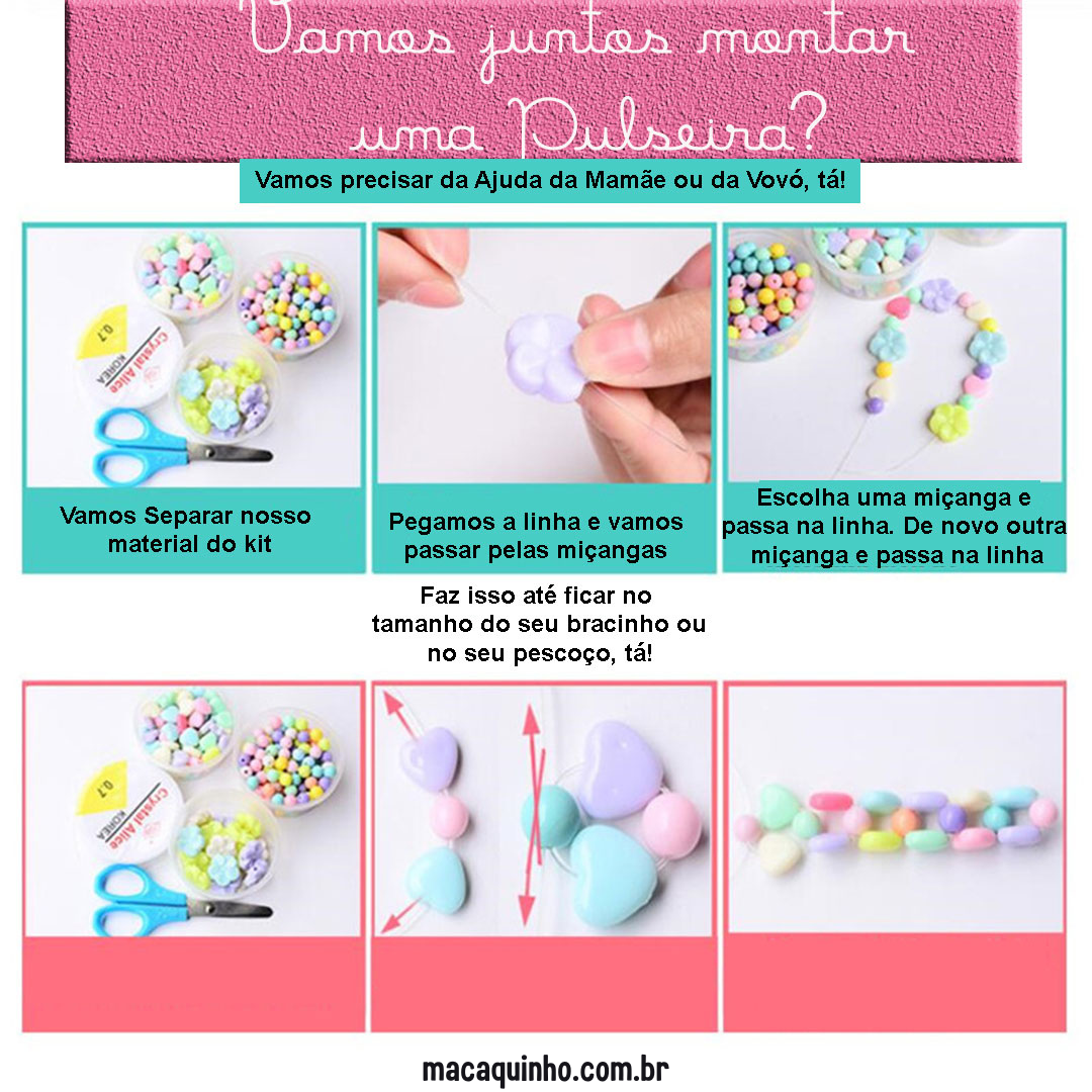 Pulseira Infantil Faça Você Mesmo Arco Iris - Deca
