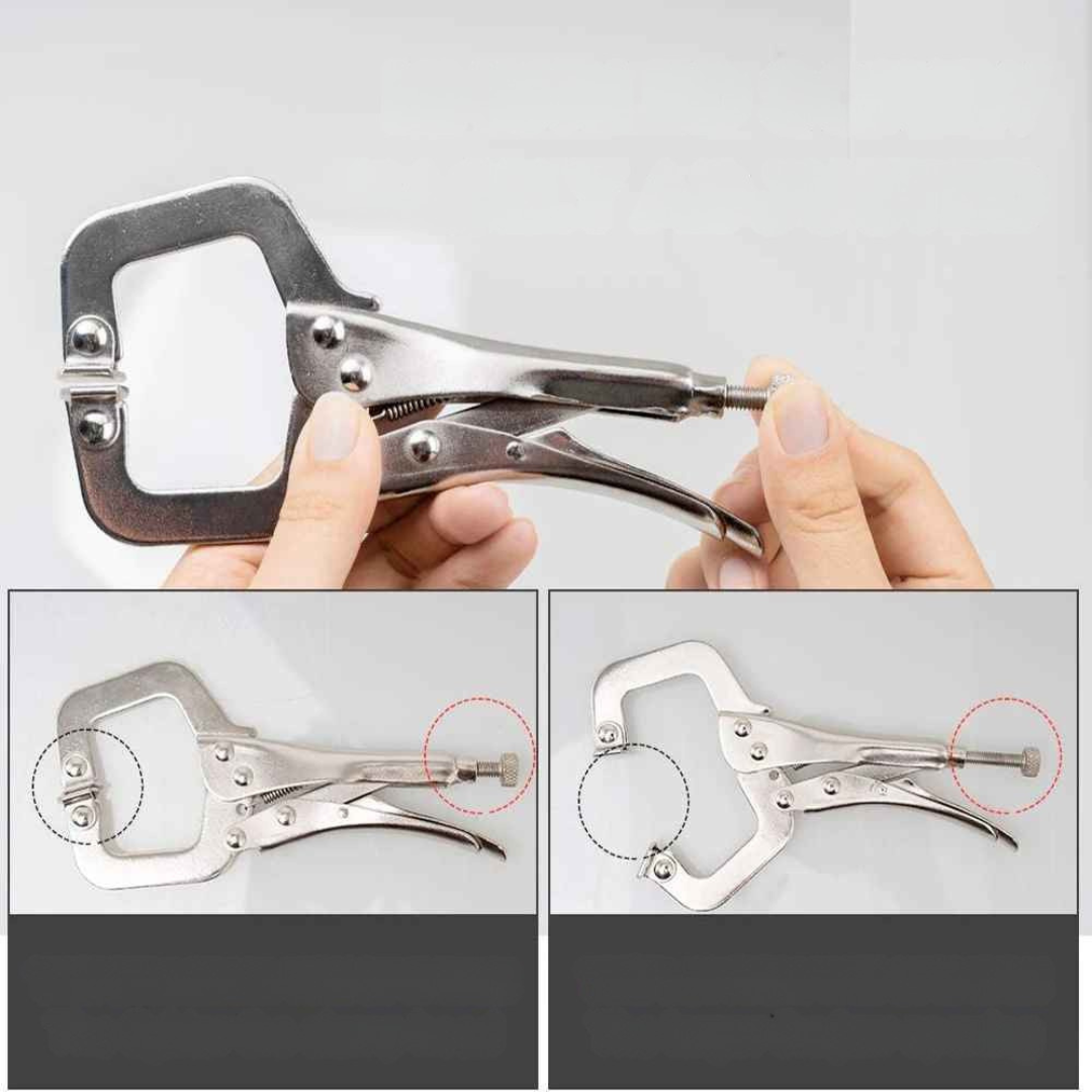 Kit Alicates Pressão + Pressão Tipo C + Alicate de Pressão de Bico Multifuncionais de Aço - 3 Peças - Vulcan