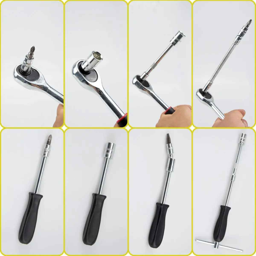 kit de Ferramentas Soquetes, Chave de Fenda, Philips, Torque, Allen com 46 Peças - Drakkar
