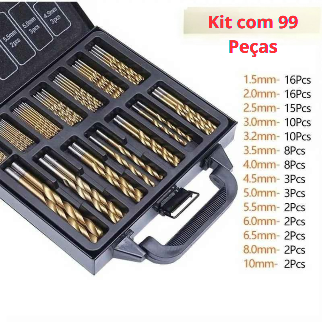 Kit de Brocas de Titânio 99 Peças - SonicTool