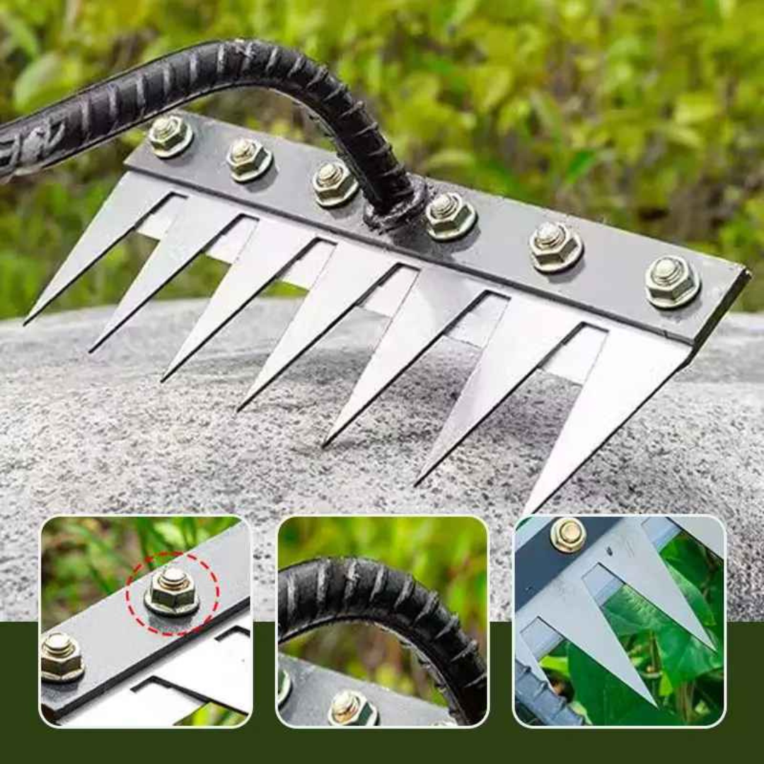 Rastelo de Aço Capina Agricola e Jardim de 5 6 7 8 Dentes - Henriqs