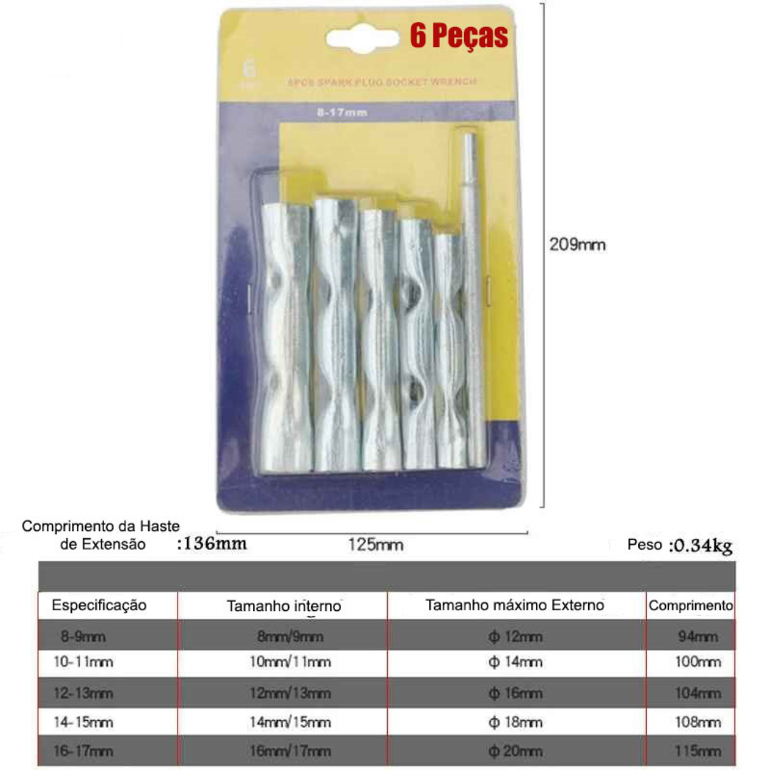Kit Chaves Tubulares de Aço Métrico - VelaTools