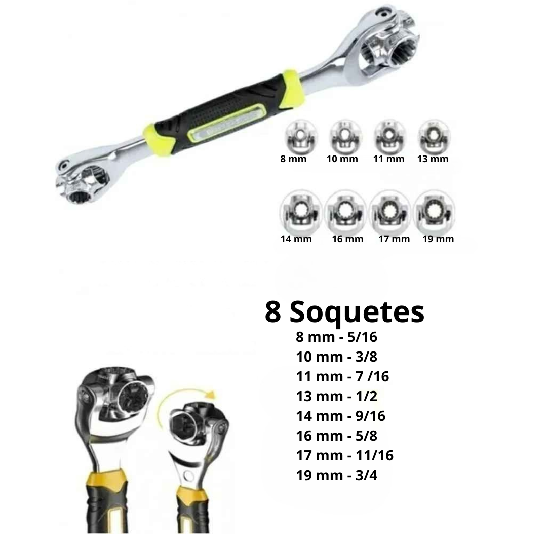 Chave Soquete Catraca Boca Universal 360 Ajustável 48 em 1 - Soquetstar