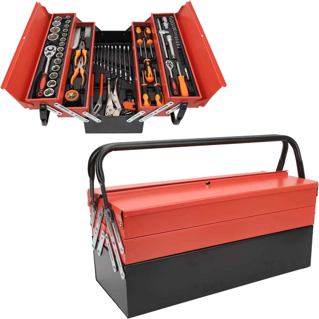 Kit Caixa Completa de Chave Catraca Soquete 85 Peças - Boxkey