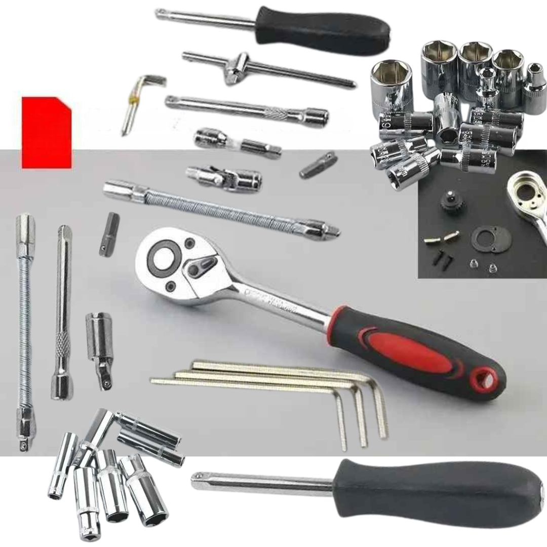 kit de Ferramentas Soquetes, Chave de Fenda, Philips, Torque, Allen com 46 Peças - Drakkar