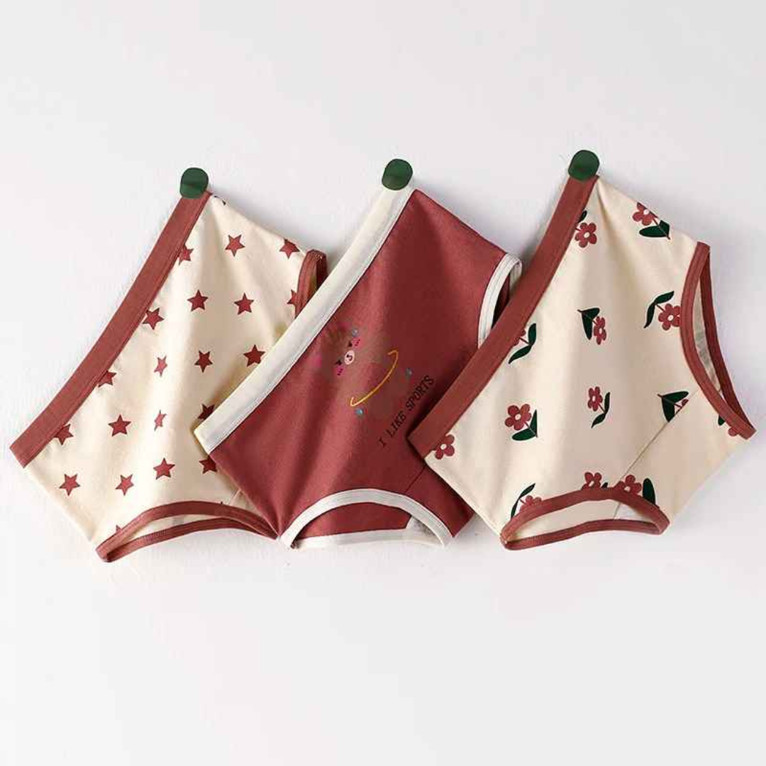 Kit Calcinha Crianças Floral 3 Peças - Cabintima