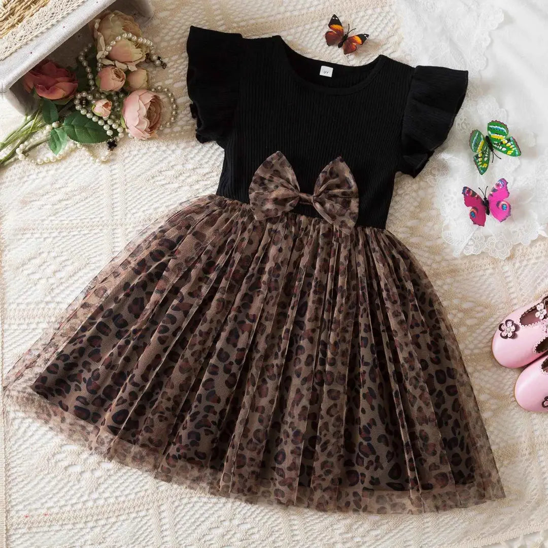 Kit Vestido Infantil Floral com Tule e Babados - Sophia