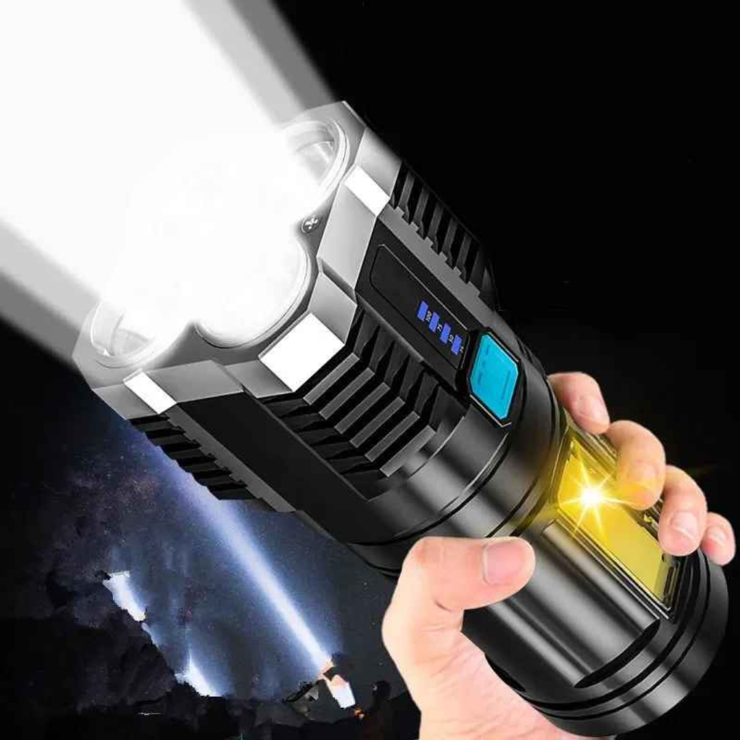 Lanterna com 4 LEDs Usb Recarregável, Alta Potência - Vectro