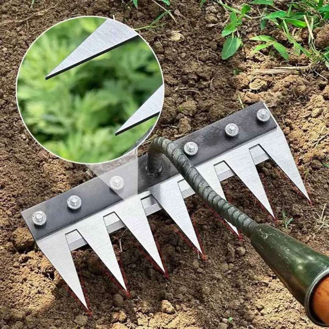 Rastelo de Aço Capina Agricola e Jardim de 5 6 7 8 Dentes - Henriqs