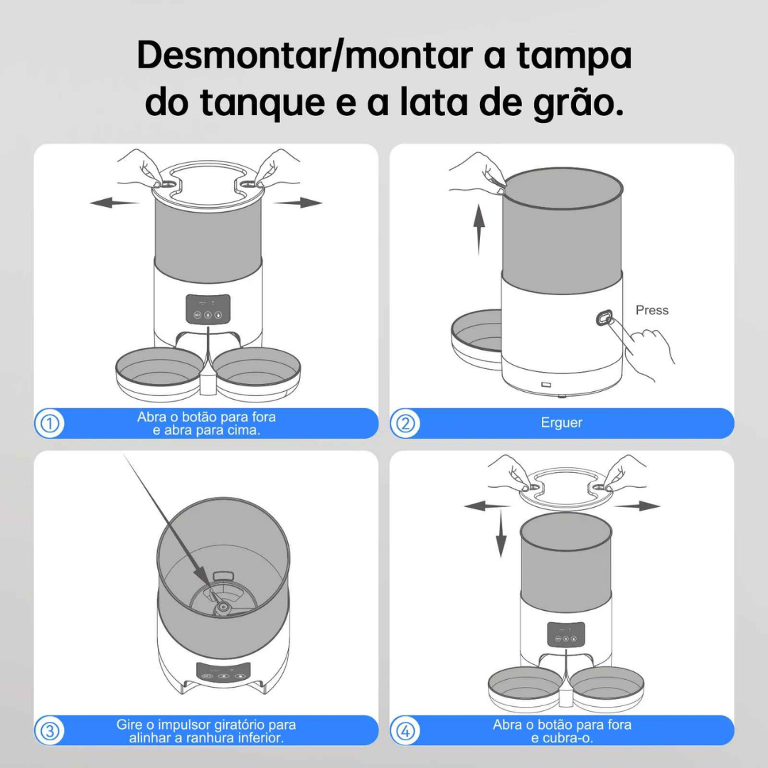 Comedouro Automático para Animais de Estimação de 5 Litros com Microfone - Laralarissa