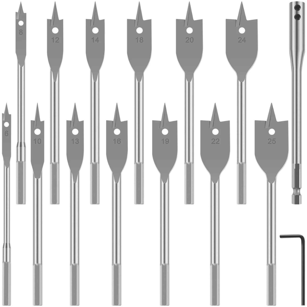 Kit Broca Chata 6 - 25 mm 15 Peças - Repalle