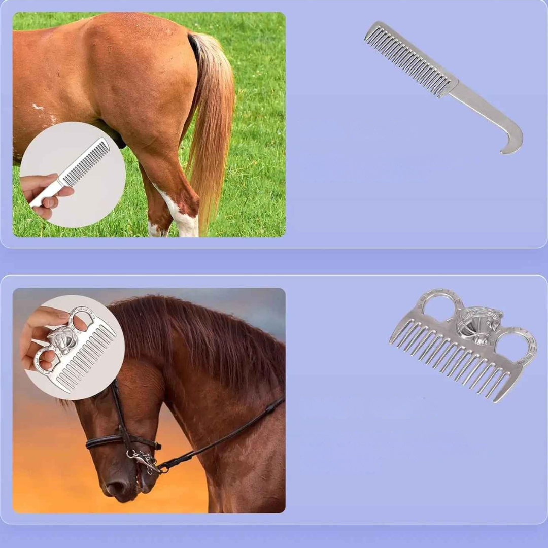 Kit Ferramentas para Limpeza de Cavalos - Kithorse