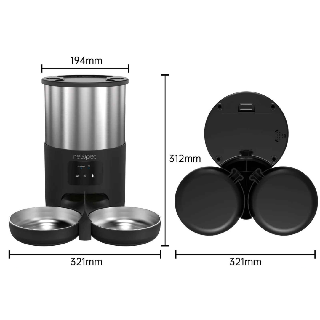 Comedouro Automático para Animais de Estimação de 5 Litros com Microfone - Laralarissa