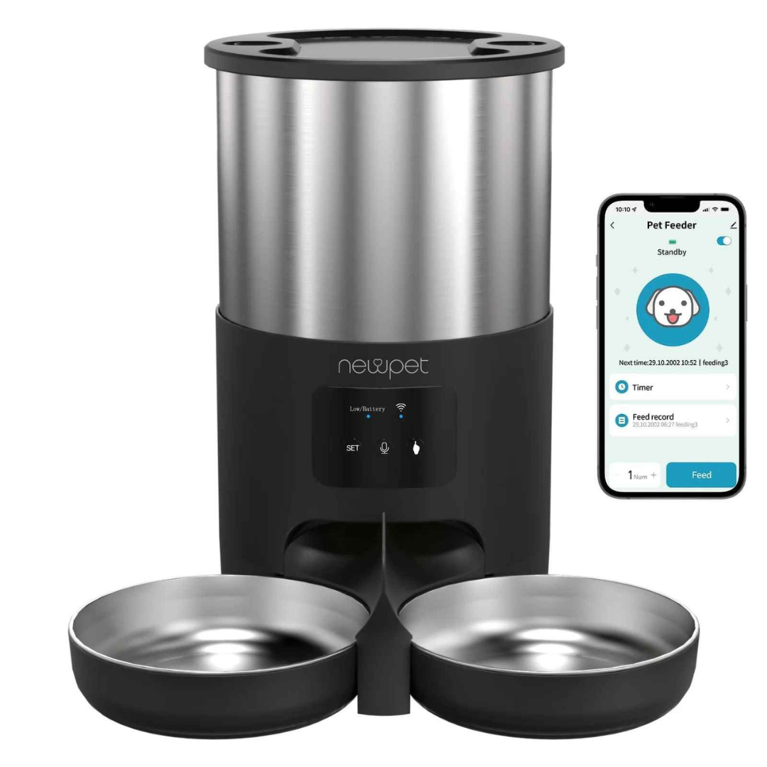 Comedouro Automático para Animais de Estimação de 5 Litros com Microfone - Laralarissa