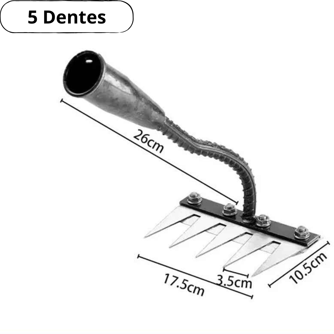 Rastelo de Aço Capina Agricola e Jardim de 5 6 7 8 Dentes - Henriqs