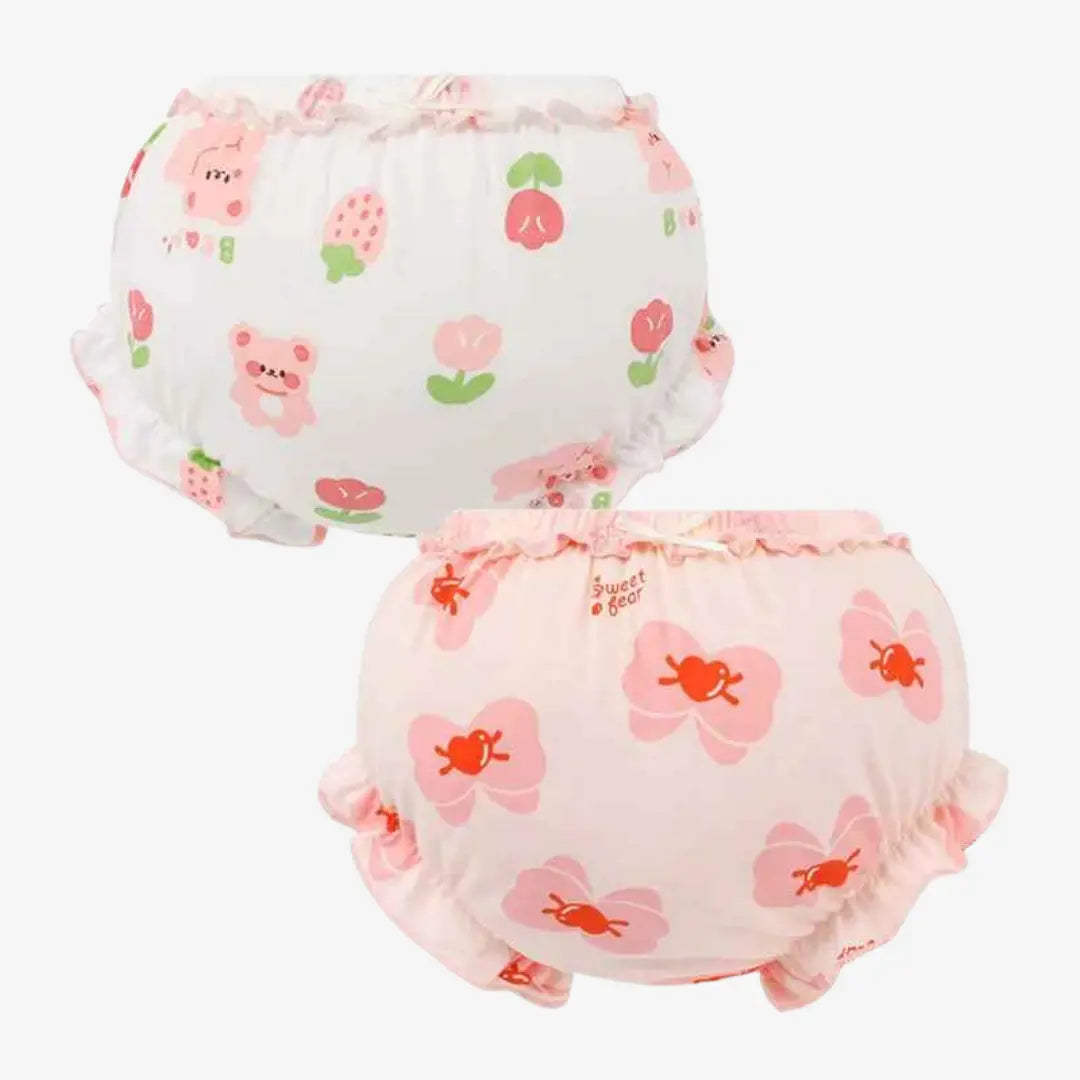 Kit Calcinhas Infantis de Algodão Com Estampa Conforto Diário 2 Peças - Yasmin