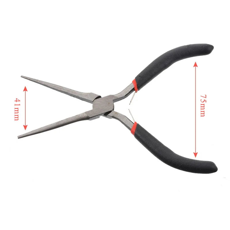 Alicate de nariz longo multifuncional com alça preta, para corte, fixação, descascamento, eletricista, reparo, ferramentas manuais de alta qualidade
