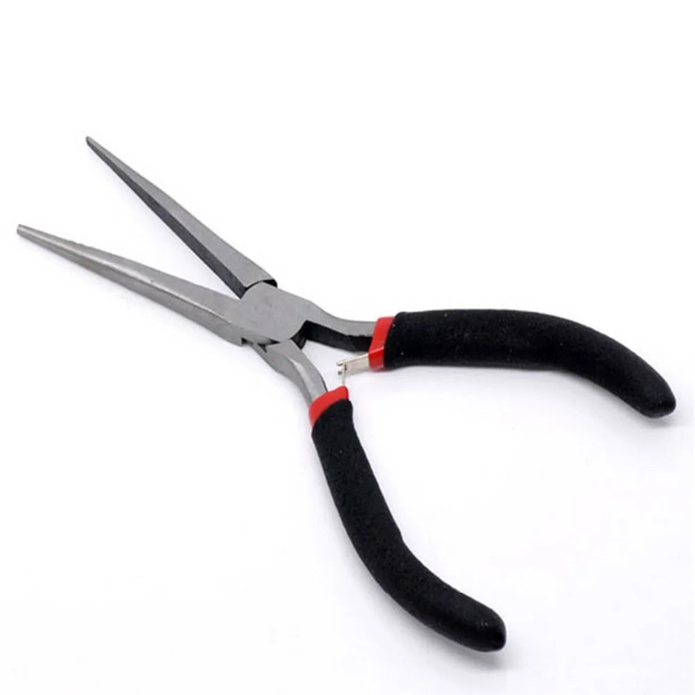 Alicate de nariz longo multifuncional com alça preta, para corte, fixação, descascamento, eletricista, reparo, ferramentas manuais de alta qualidade