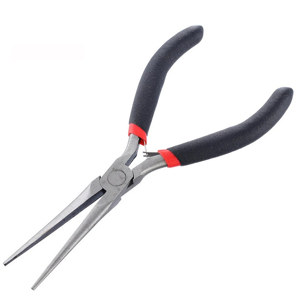 Alicate de nariz longo multifuncional com alça preta, para corte, fixação, descascamento, eletricista, reparo, ferramentas manuais de alta qualidade