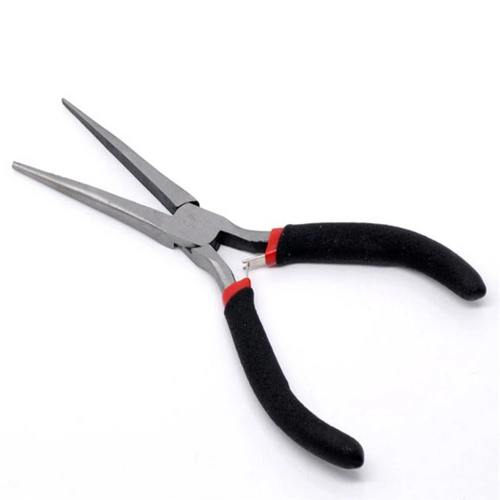 Alicate de nariz longo multifuncional com alça preta, para corte, fixação, descascamento, eletricista, reparo, ferramentas manuais de alta qualidade