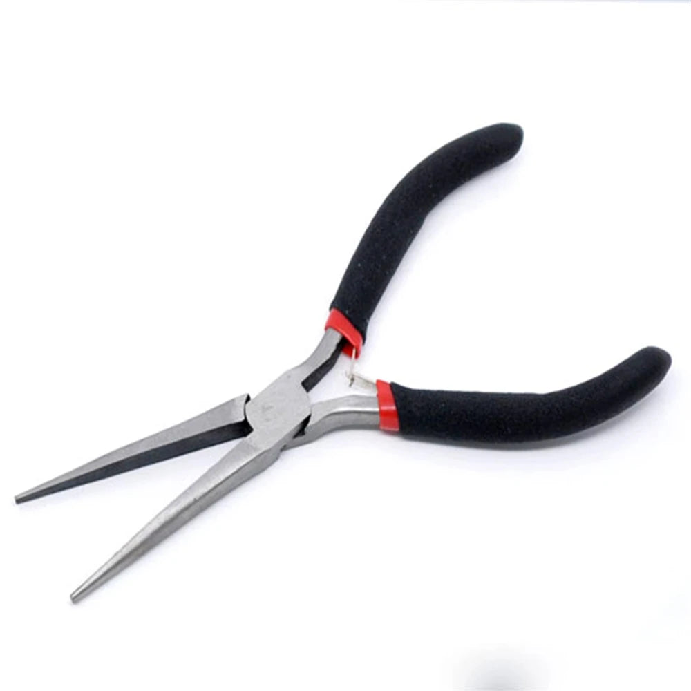 Alicate de nariz longo multifuncional com alça preta, para corte, fixação, descascamento, eletricista, reparo, ferramentas manuais de alta qualidade