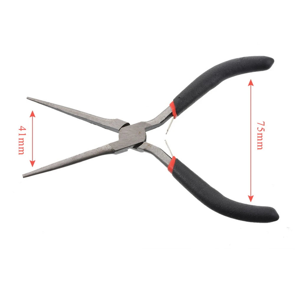Alicate de nariz longo multifuncional com alça preta, para corte, fixação, descascamento, eletricista, reparo, ferramentas manuais de alta qualidade