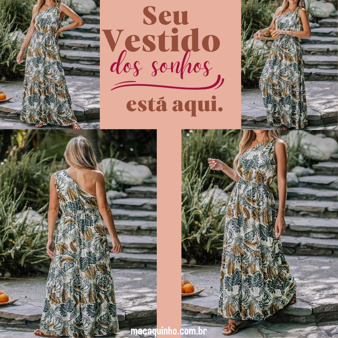 Vestido De Pescoço De Um Ombro Indónesia