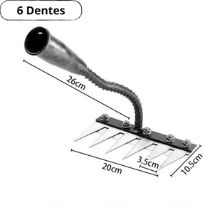 Rastelo de Aço Capina Agricola e Jardim de 5 6 7 8 Dentes - Henriqs